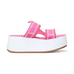 NEW LOVE RIO women's gillie slide sandals in pink